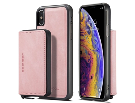 Jeehood Capa Em Couro Pu Magnético Com Suporte Para Apple Iphone X/xs - Rosa