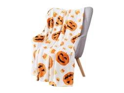 Manta Halloween 127x152cm Pelúcia Flanela Cinza Confortável Sofá Cama Sala Festa Estilo 2
