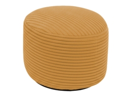 Apoio De Pés Com Capa Amovível Em Veludo Canelado 55x30 Cm Amarelo