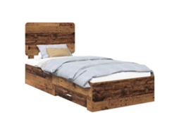 Estrutura da Cama em Madeira Antiga 90x200 cm em Madeira Processada MAISON EXCLUSIVE