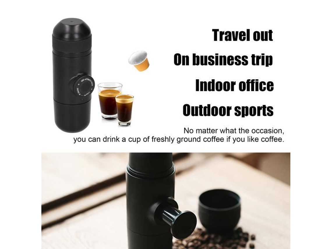 Mini máquina de café portátil - HB008 - Preto - Espresso (cápsula) - Compatível com Nespresso S/MARCA