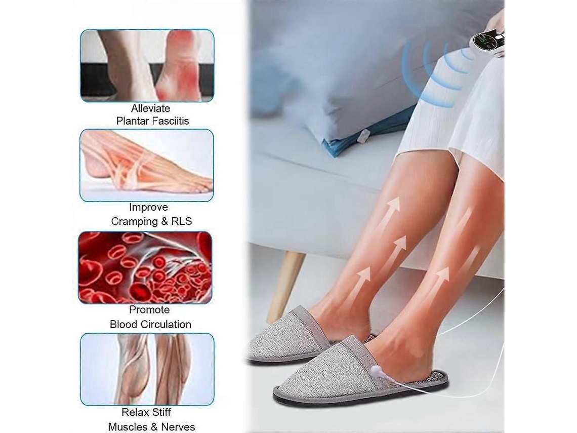 Chinelo Massageador Para Os Pés Com Terapia Elétrica Pulsante, Antiderrapante, Tratamento Ems Dos Em Casa.