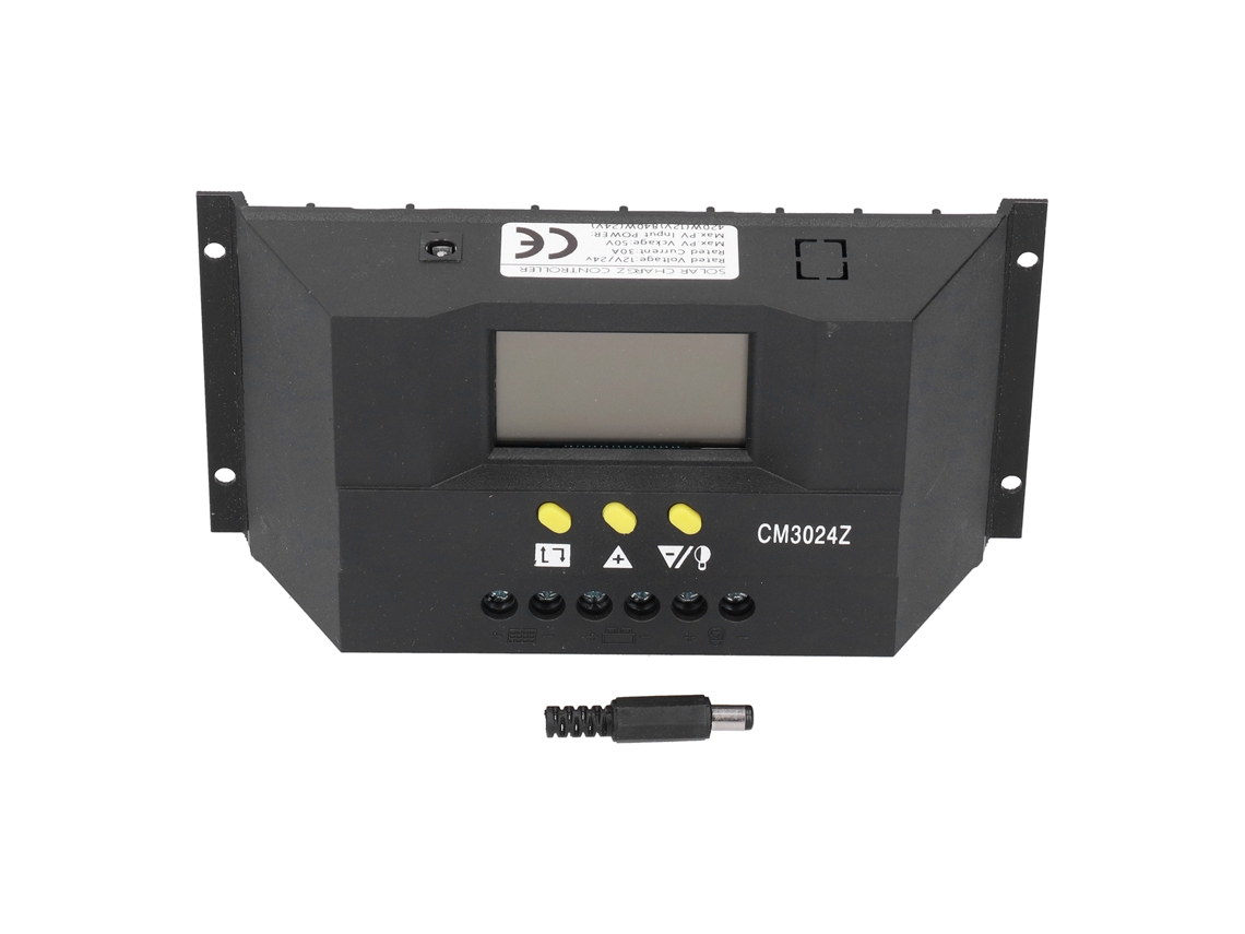 Controlador solar inteligente PWM 12V/24V 30A com display LCD e proteções de bateria S/MARCA