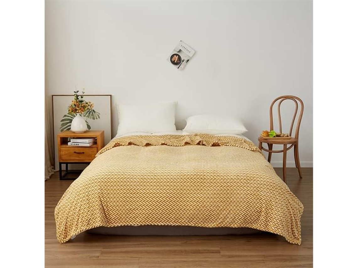 Manta de Flanela Supermacia para Cama Sofá e Escritório Colcha Veludo Tingido com Fios Quentes Xadrez Listr
