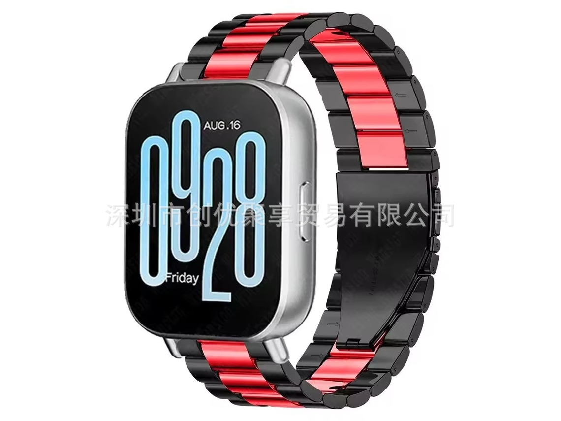 A Pulseira De Aço Sanzhu, Versão Juvenil, É Adequada Parapreto E Vermelho Redmi Watch 5 Lite Yunzii