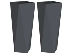 Floreira 2 Pcs Antracite 30 X 30 X 75 Cm Aço Vidaxl