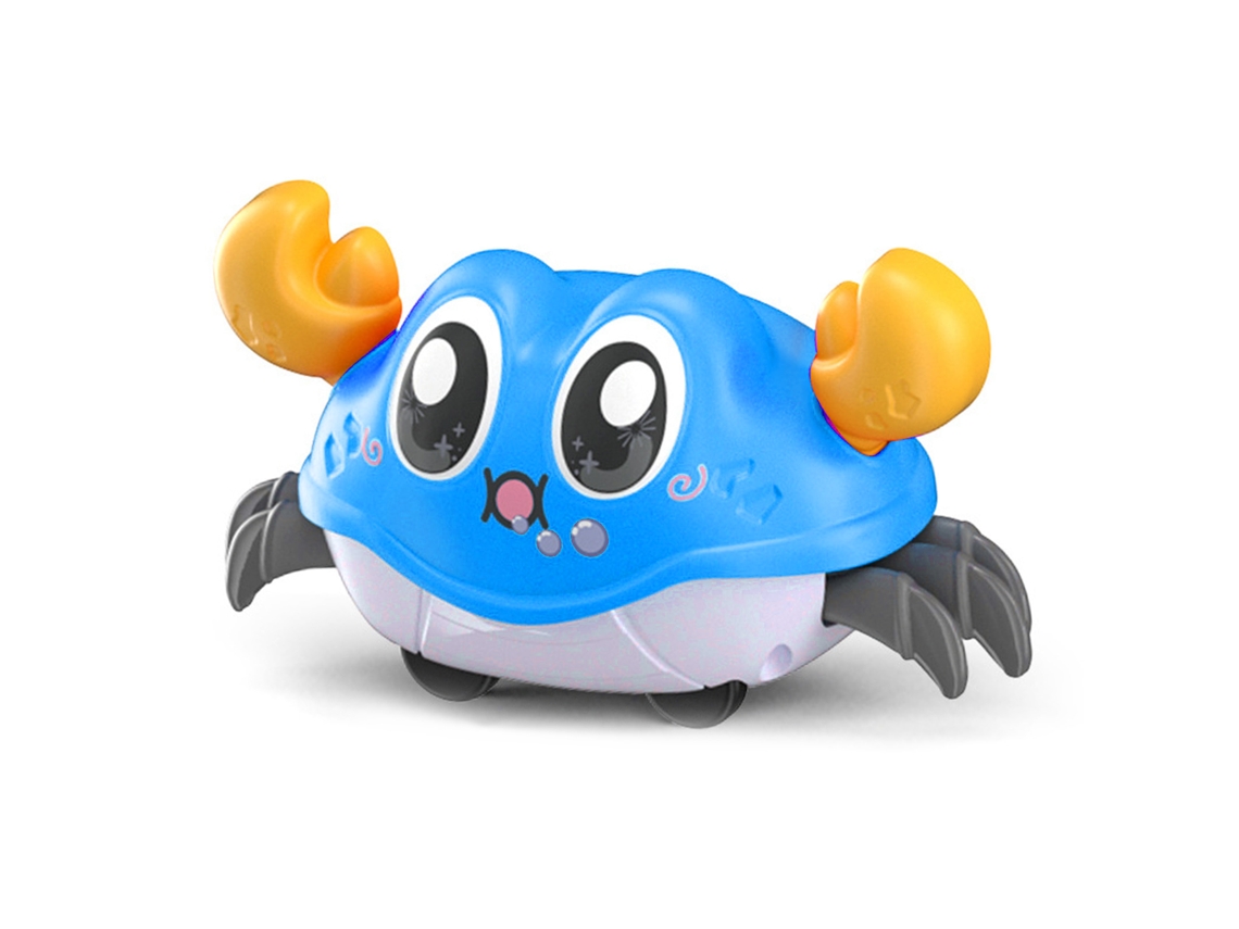 Primerox brinquedo de Caranguejo Rastejante Infantil Interativo Cute Desenho Animado Azul