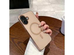 Capa Magnética Para Iphone 16 Plus Compatível Com Capa De Celular Magsafe Fosca - Ouro Deserto