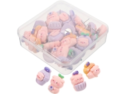 Conjunto De 30 Alfinetes Decorativos Cortiça Com Desenhos Animais, Tachinhas Para Decoração De Cortiça Em Escritórios