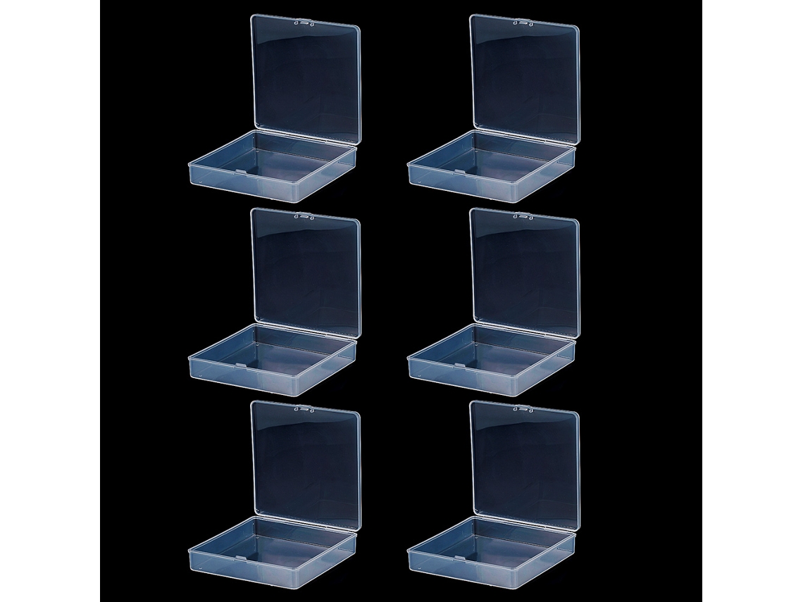 6Pcs Caixa de Plástico Transparente-120*120*25Mm