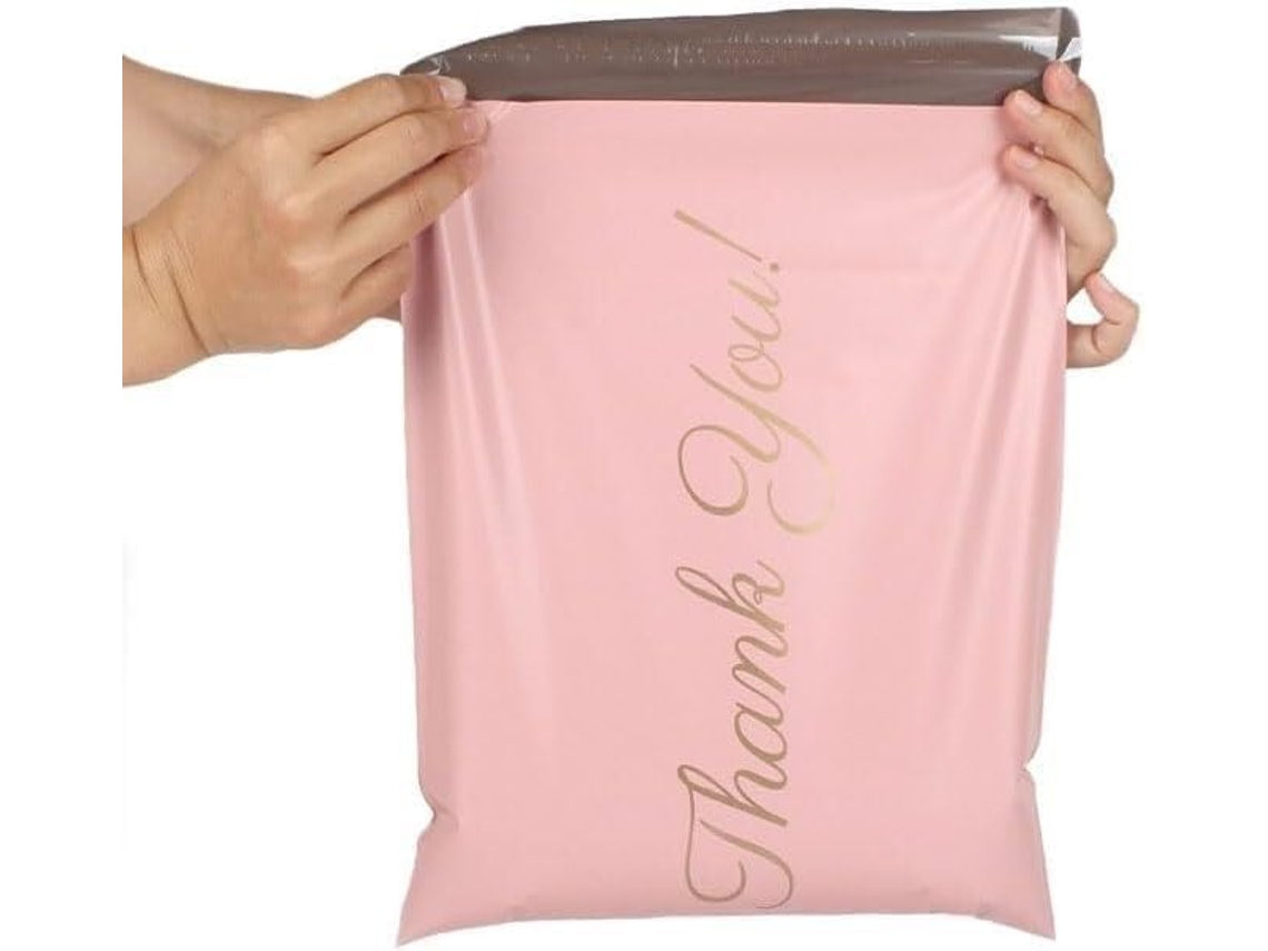 Sacos para encomendas, sacos postais, embalagem expressa com 100 unidades, saco rosa para encomendas, entrega, bolsa para envio.