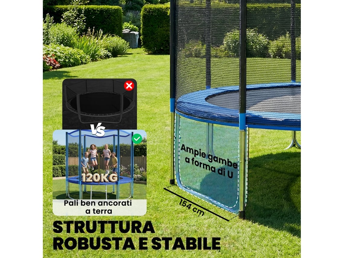 Trampolim De 305 Cm Com Rede Protetora E Escada Externa