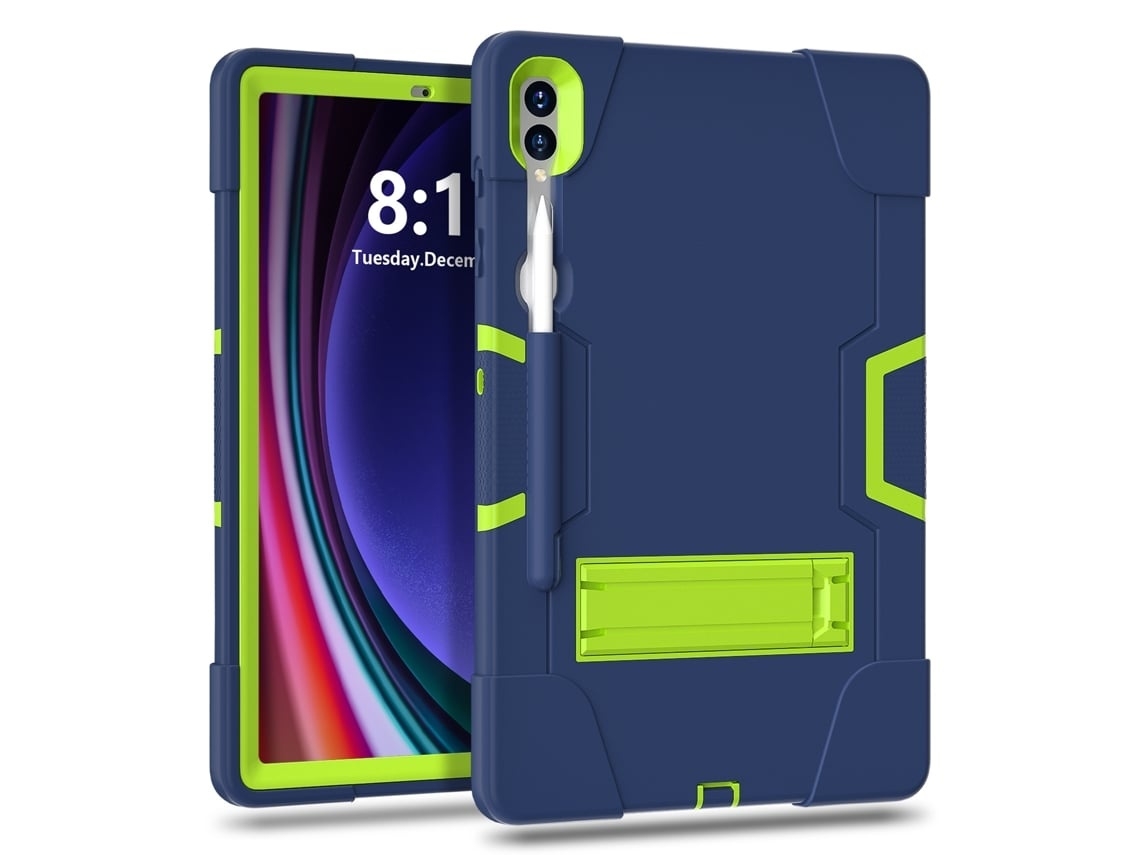 Capa Para Tablet Lurelia, Compatível Com Samsung Galaxy Tab S9 12.4x810/x818u De Silicone E Amarelo, Verde, Pc, Proteção Antiquedas