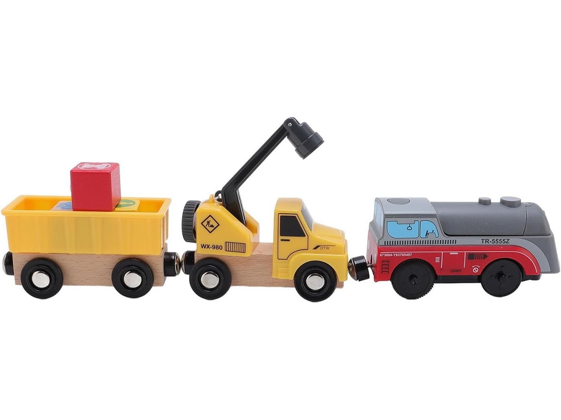 Conjunto de carrinho elétrico SFUSHOS com trem de carga e guindaste funcional
