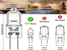 Lurelia Pack De 10 Lâmpadas Halógenas G4 20w 12v 2800k 280lm, Regulável, 2 Pinos