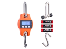 Balança Suspensa Digital Carga Máxima 300 Kg, Resolução De 50 G Com Tela Lcd, Tara, Retenção Dados Pico Peso, Alumínio Fundido, Guindaste Portátil