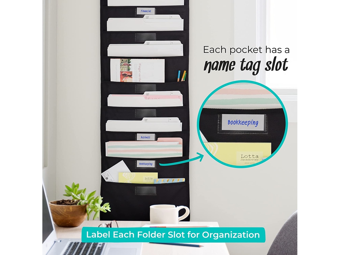 Organiseur De Fichiers Mural, Porte-fichiers Mural Suspendu Vertical à 5 Poches En Maille, Porte
