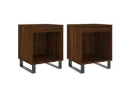 Bedside Cabinet, Bedside Cabinets Vidaxl Marrom Madeira Processada (n/a)