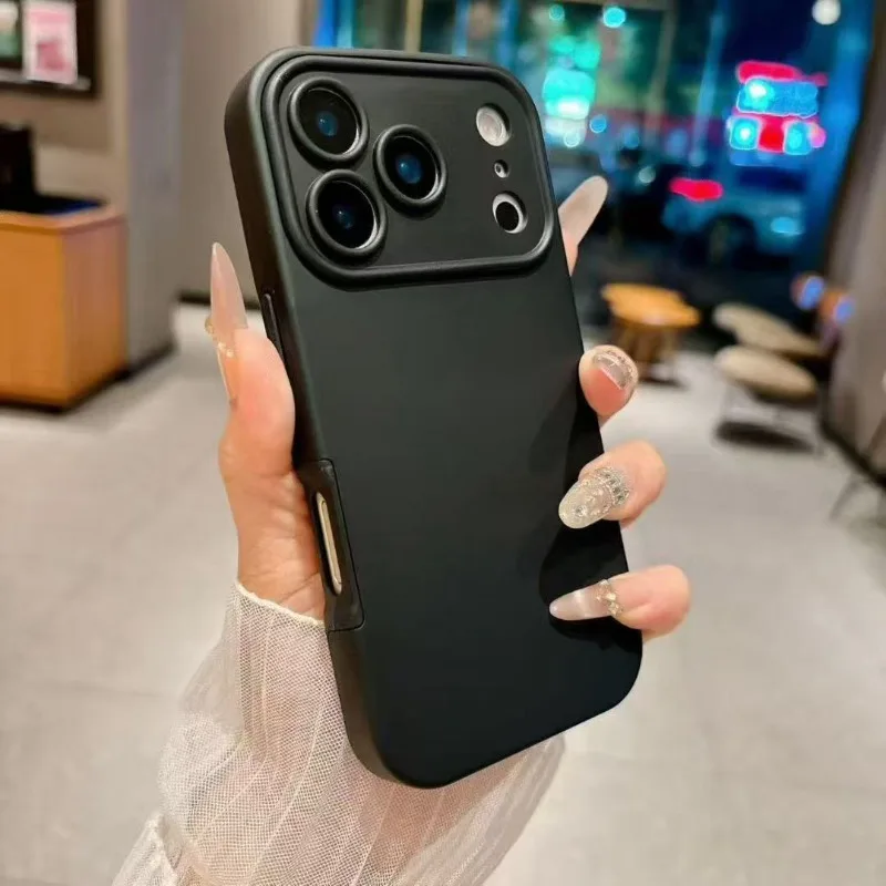 Capa De Silicone Para Iphone 13 Pro (preta) Com Estrutura Rígida E Macia, Resistente A Quedas.