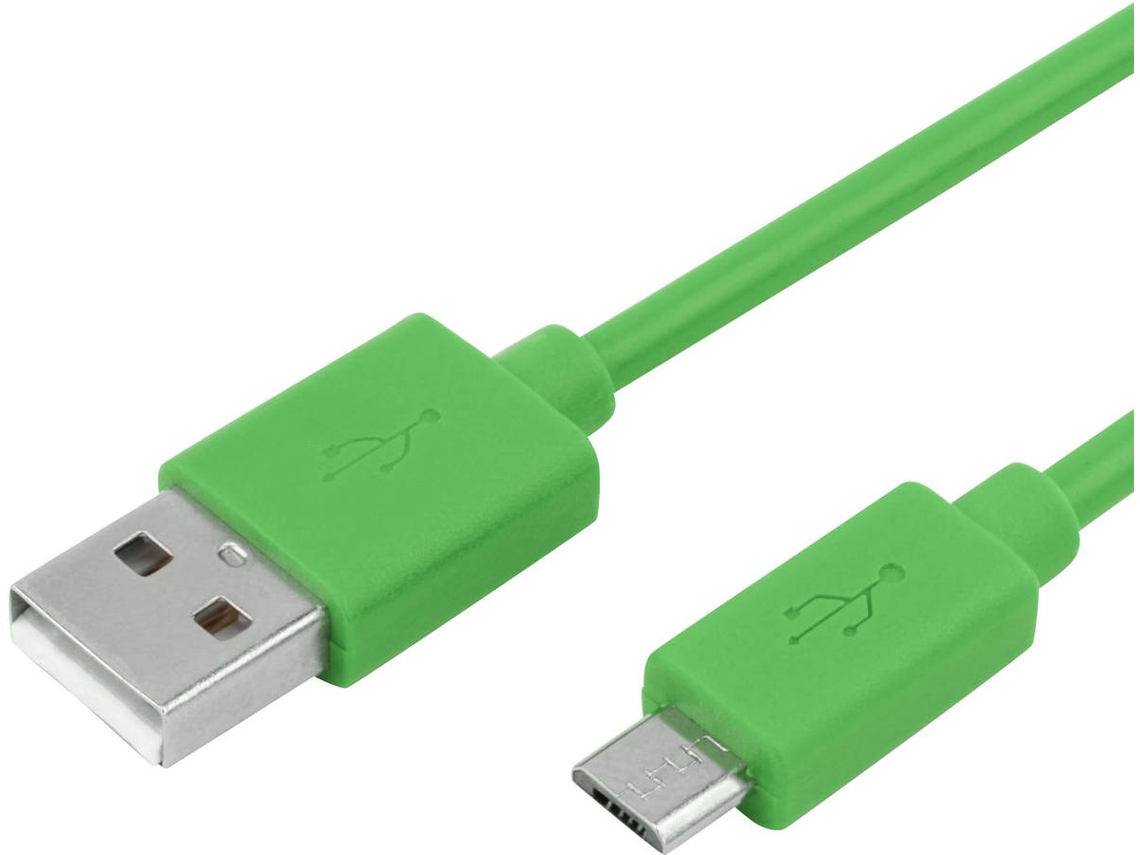 Cabo de Dados ANSMANN (USB A - Micro USB B - 1 m - Verde)
