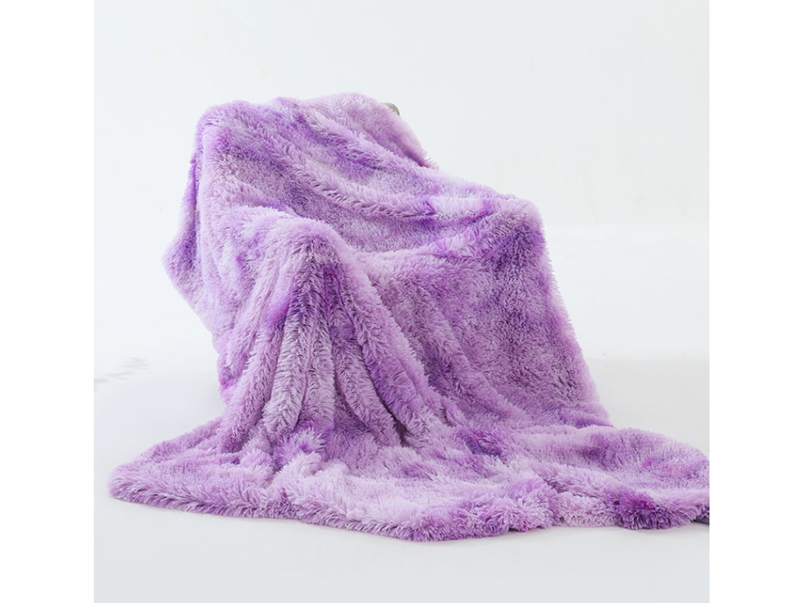 Cobertor De Pelo Longo De Dupla Camada Shaggy Lilás Roxo-aquaforge
