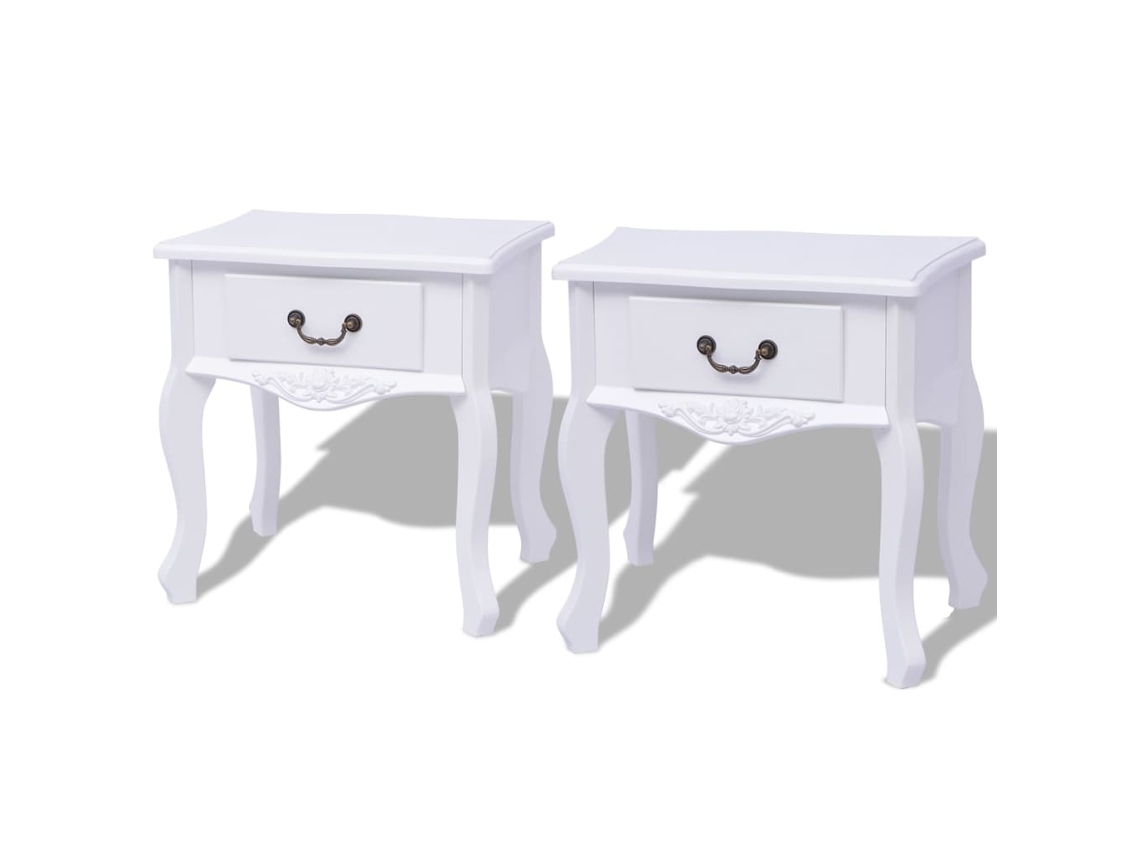Bedside Cabinet, Bedside Cabinets Vidaxl Branco Mdf (n/a)