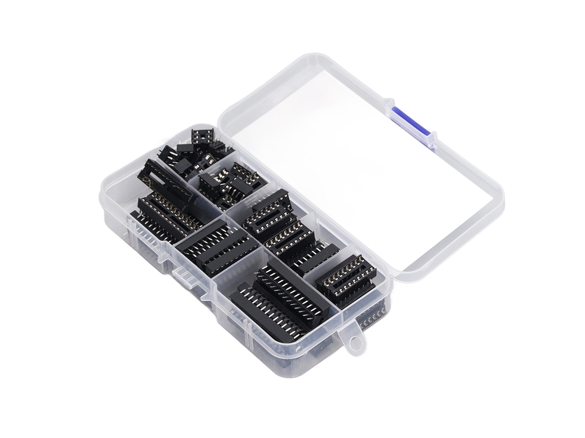 Kit De Soquetes Para Chip Ic Laxiscreed Com Plástico Isolante E Pinos Planos Para Eletrônica