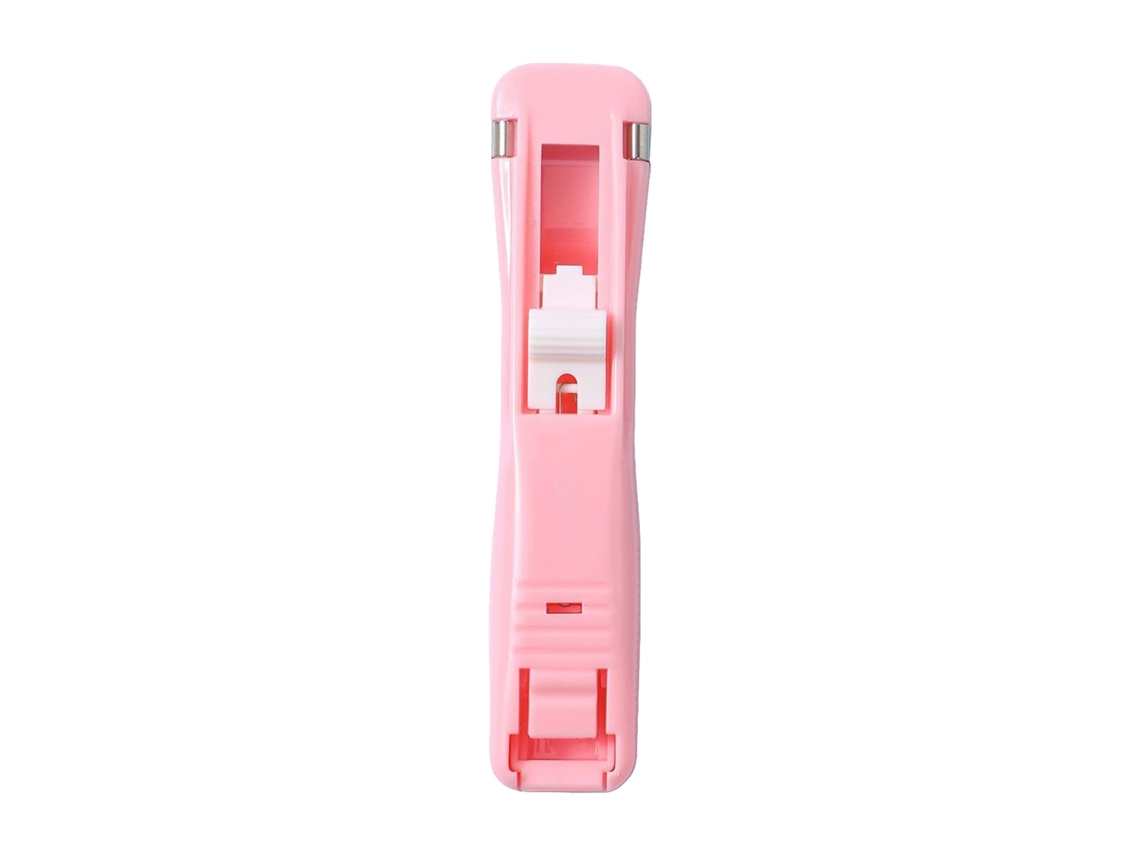 Dispenser De Clips De Papel Clam Mango Plástico Metal Fuerte Para Documentos Notas Rosado