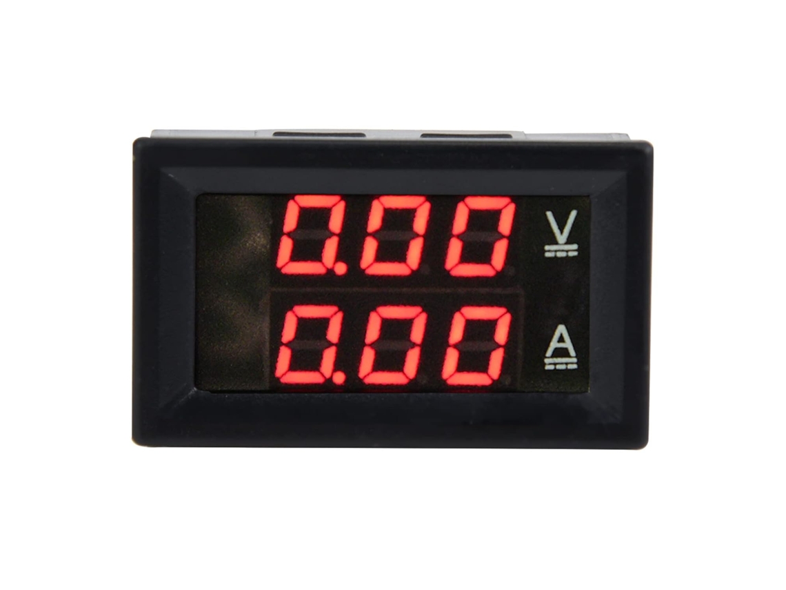 Voltímetro E Amperímetro Cc De 3 Dígitos Com Display Duplo Led Para