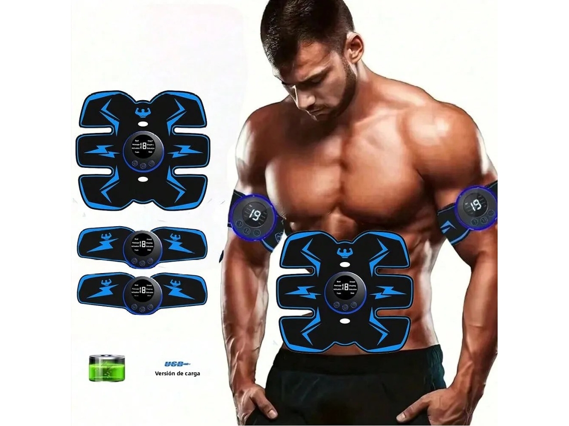 Estimulador Muscular Ems Elétrico Inteligente para Treinamento Abdominal e Emagrecimento Adesivo Massageador MDUG