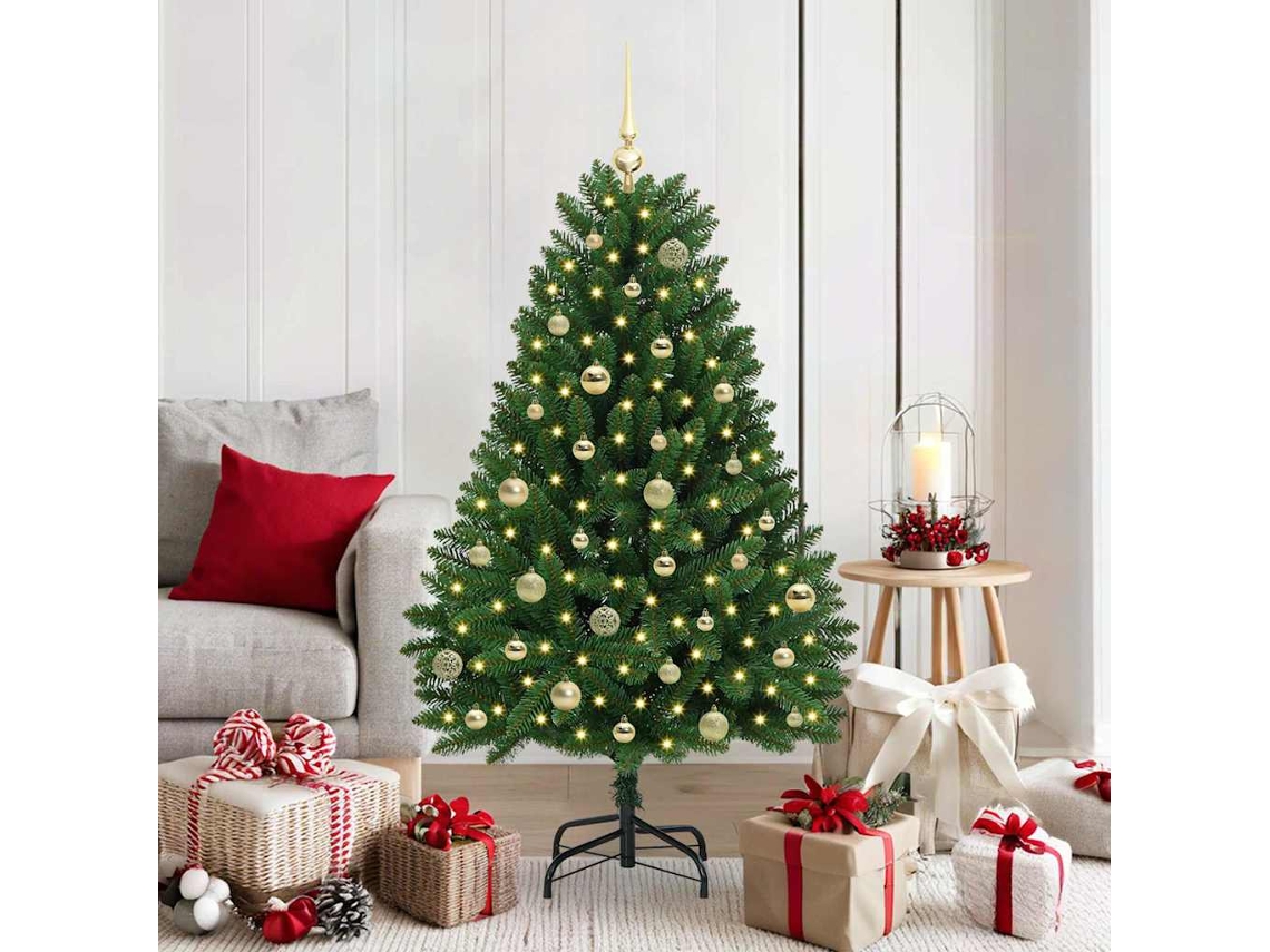 Vidaxl Árvore De Natal Artificial Verde 150 Cm Pvc E Metal