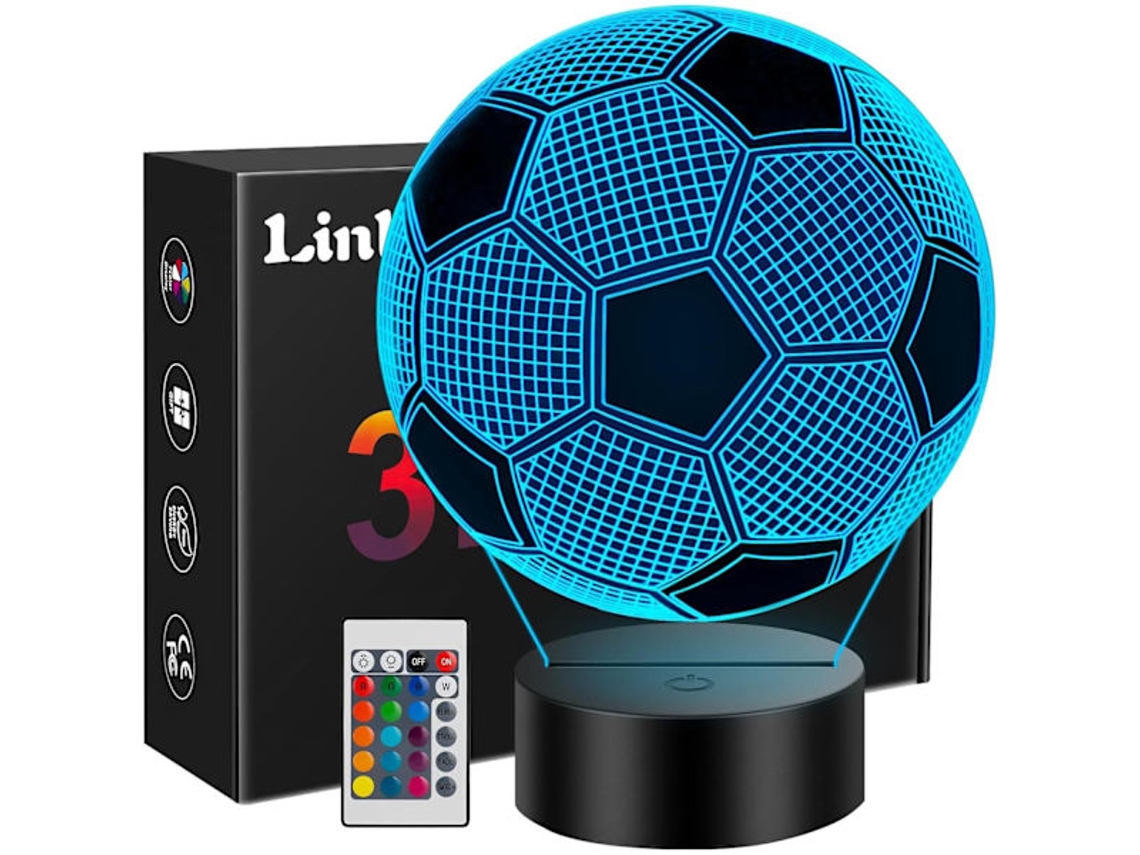Presente De Futebol Para Meninos 8 A 10 Anos, Luminária Noturna Led 3d Com Controle Remoto, Decoração De Aniversário E Natal Com Tema Futebol