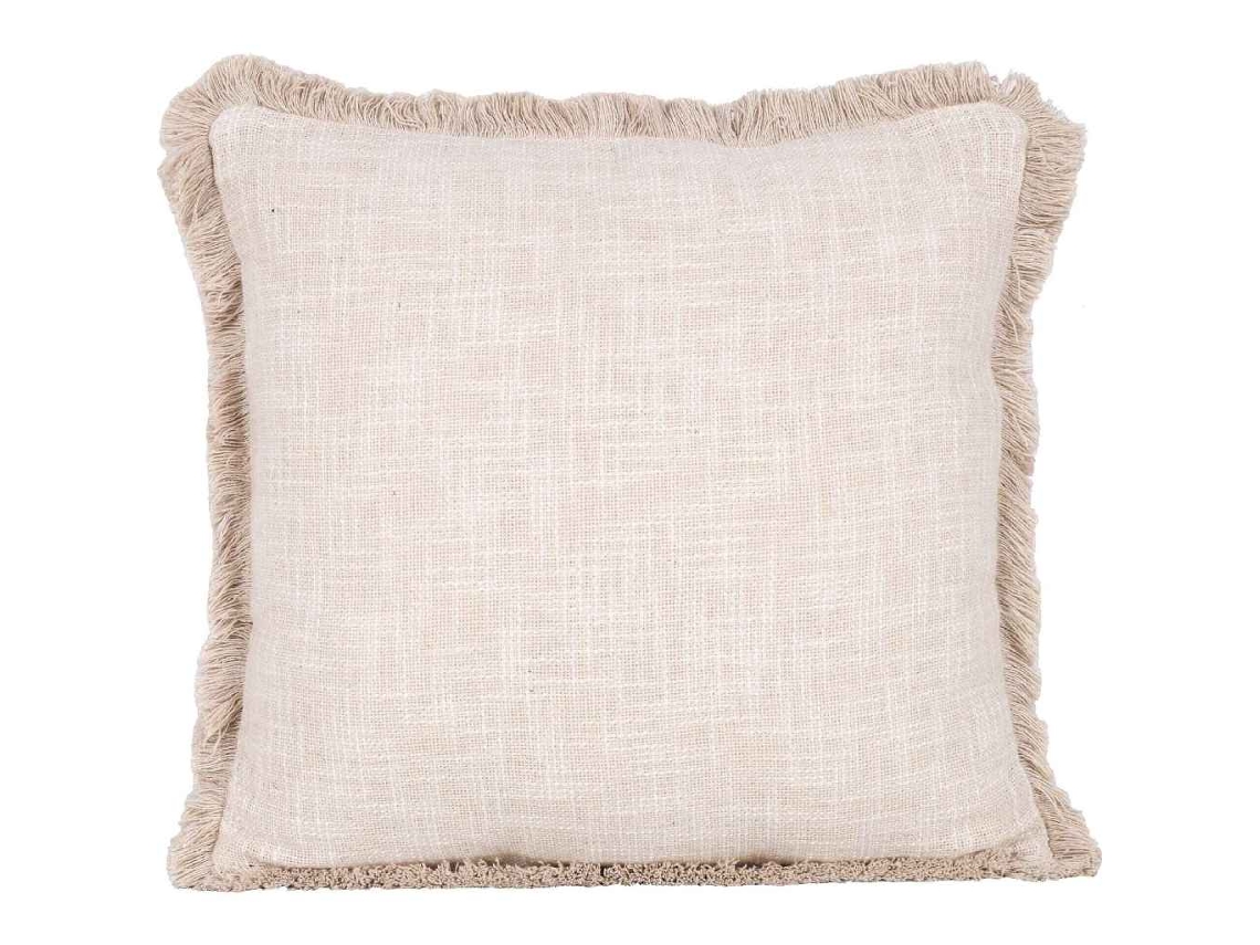Almofada 45x45cm Lisa Cru Com Franjas