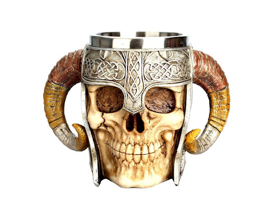 Caneca De Café Com Caveira Viking Jortmrd