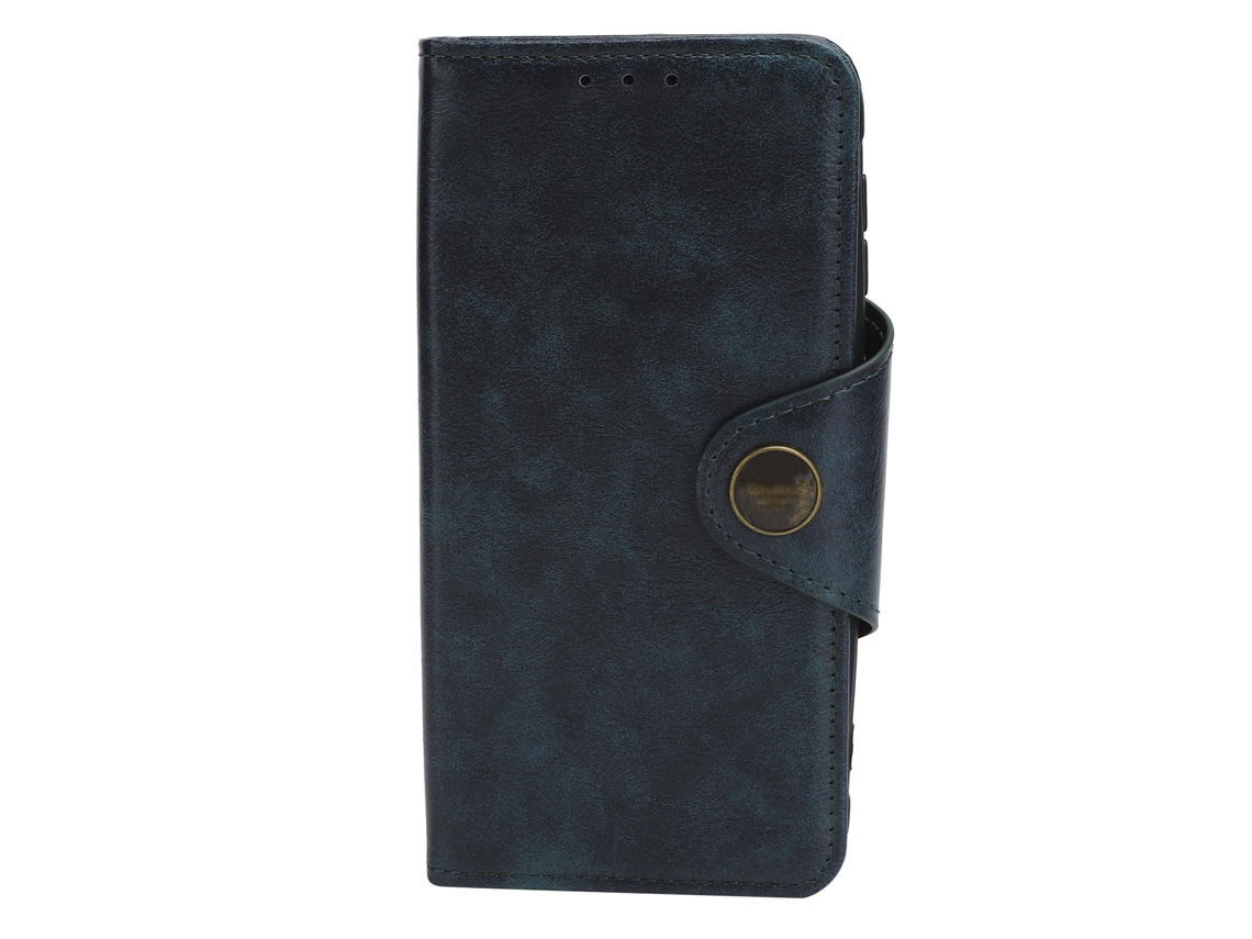 Capa De Couro Anti-impacto Para Samsung Galaxy X Cover 5 Com Slot Para Cartões Azul