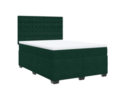 Cama com Molas/colchão 140x200 Cm Veludo Verde escuro MAISON EXCLUSIVE