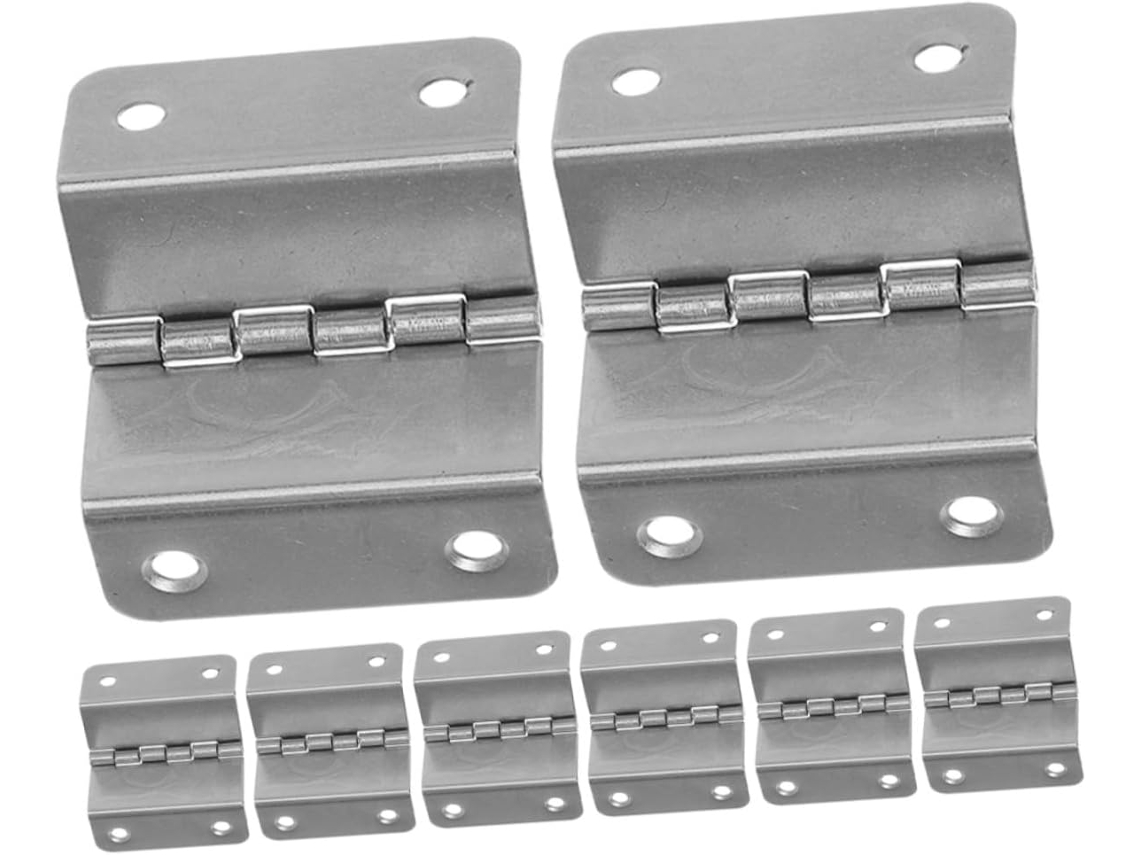 Conjunto De 8 Dobradiças Aço Inoxidável Reforçadas Com 4 Furos Para