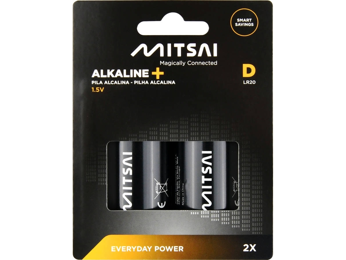 Pilhas Alcalinas MITSAI D (Outlet Caixa Aberta - 2 Unidades)