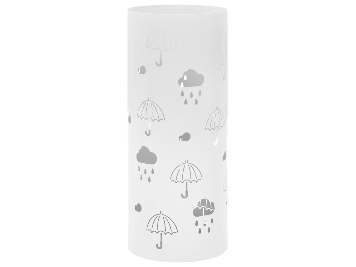 Vidaxl Suporte Para Guarda-chuvas Em Aço Branco