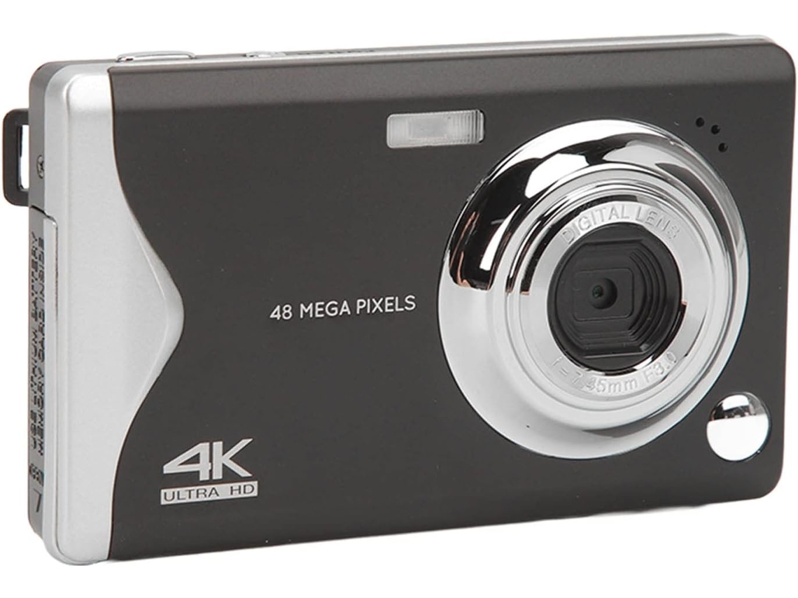 Câmera Digital 4k De 48 Mp Com Zoom De 16x, Antivibração, Porta Tipo C, Luz De Preenchimento, Câmera Hd Portátil (preta)