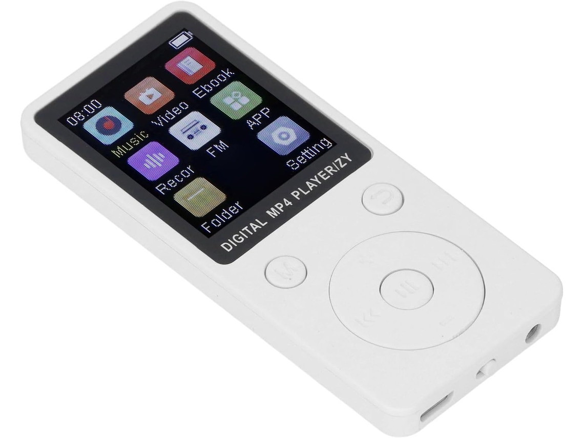 Leitor de MP3 portátil de 64 GB com Bluetooth 5.0 e chip de som de alta fidelidade (branco)