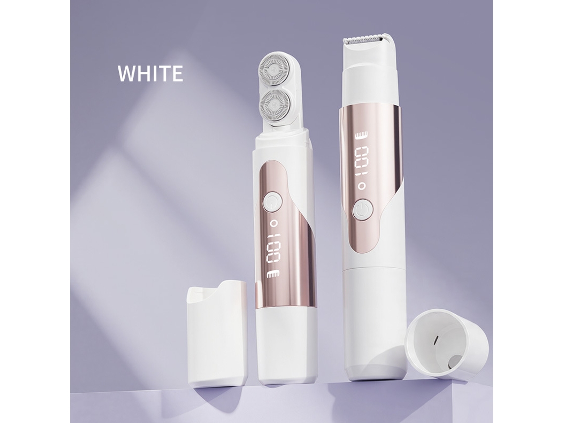 Depiladora Gertiz Depilador Elétrico Feminino 2 Em 1 De Duas Cabeças Com Visor Led Para Axilas E Pernas (branco)