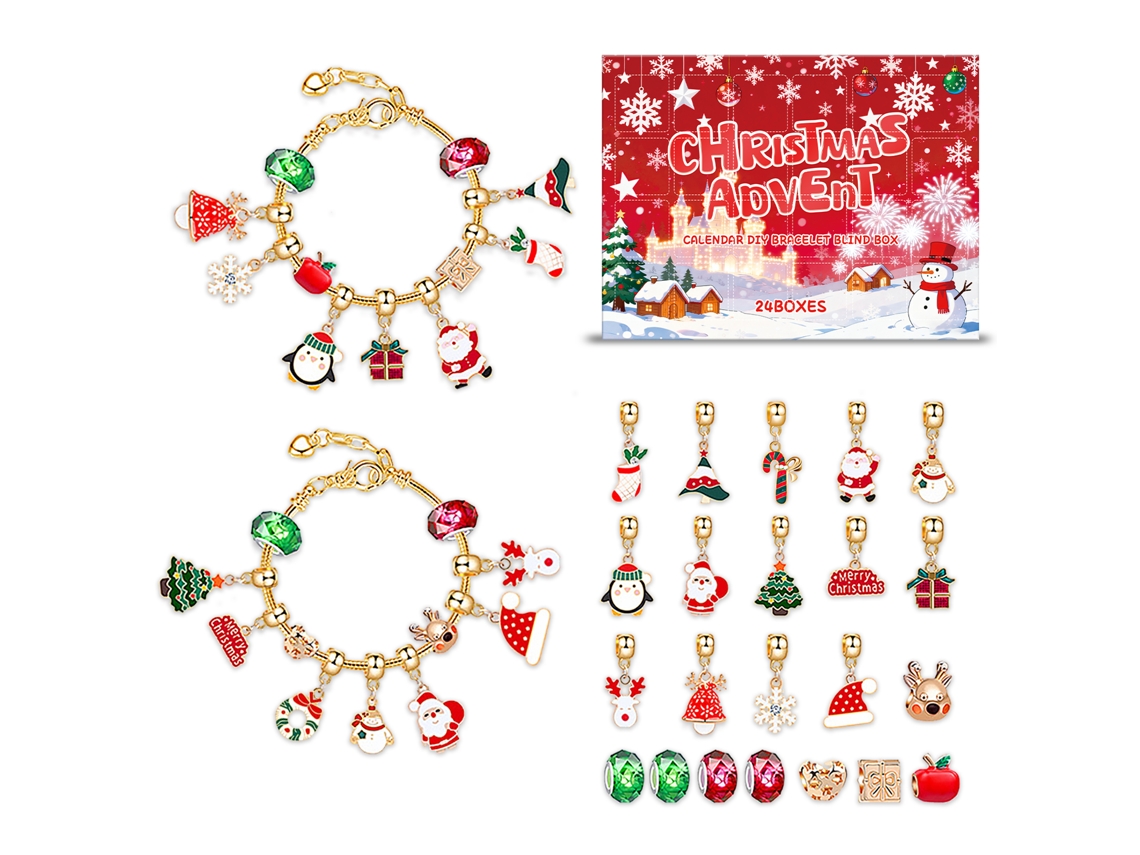 Calendário Natal Diy Pulseira 24 grid