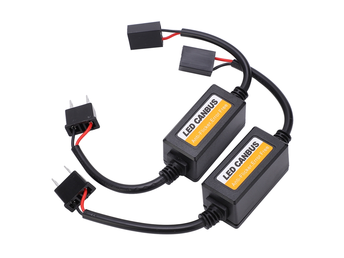 2 Peças Decodificador Led Anti piscamento Cancelador de Erro Painel de Carro H7 Dc 9v 16v