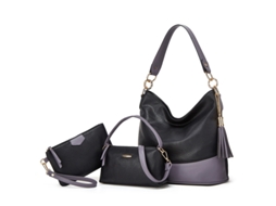 Conjunto De Bolsa Feminina De 3 Peças, Bolsa Elegante, Presente Ideal Para O Dia Dos Namorados E Aniversários (preta) Cuich