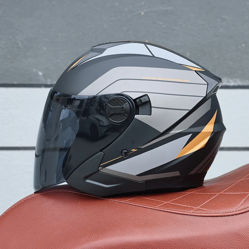 Capacete De Motocicleta (xxl) Abs 3/4, Certificado Dot, Resistente A Impactos E Ao Vento.