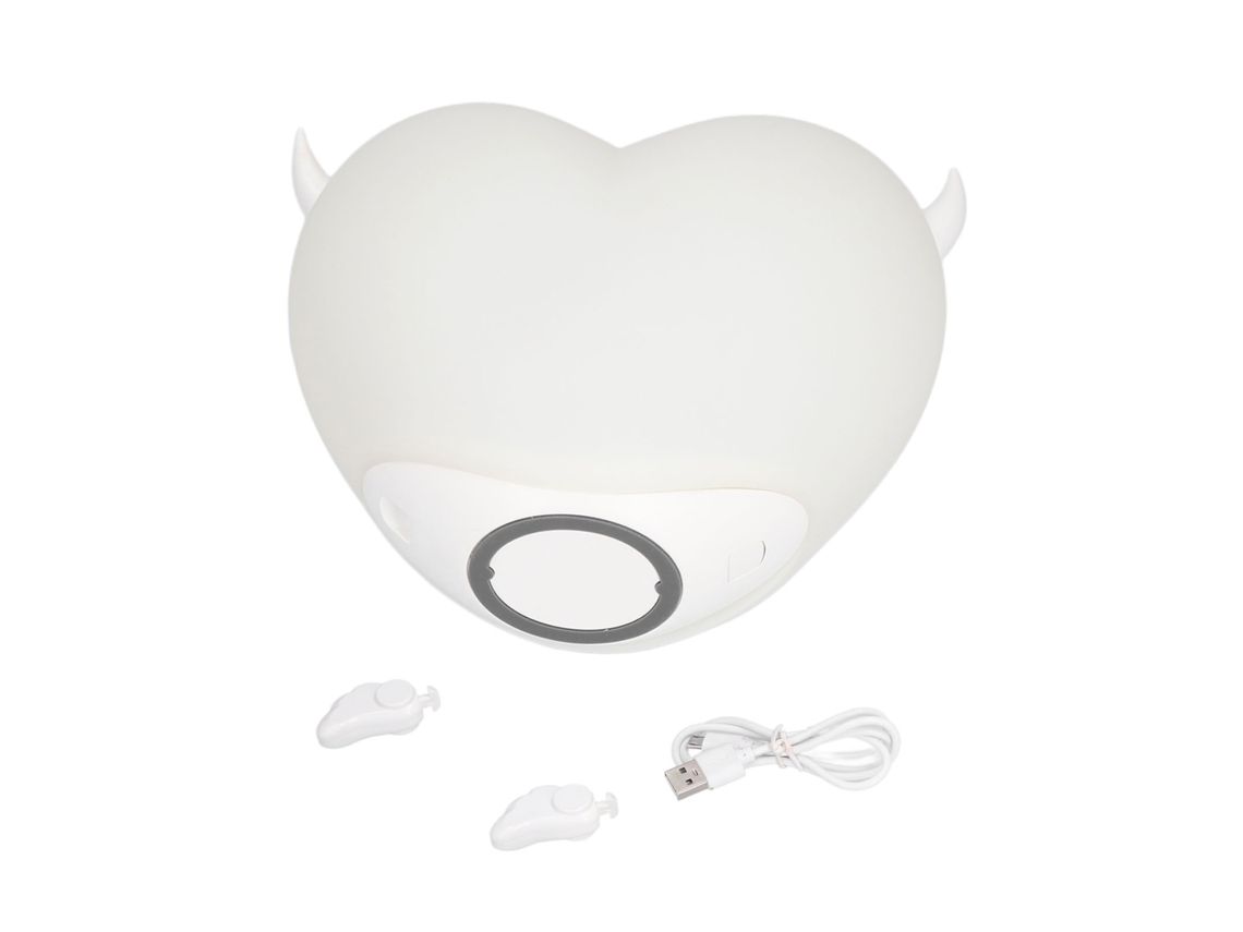 Luz Noturna de Coração Silicone Recarregável com Controle S/MARCA