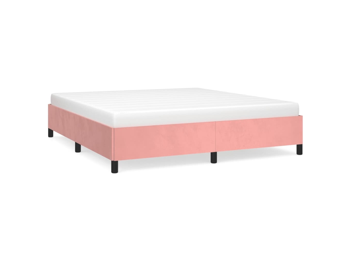 Estrutura de Cama 180x200 Cm Veludo Rosa MAISON EXCLUSIVE