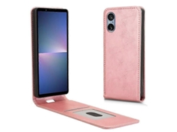 Capa De Couro Com Abertura Vertical E Fecho Magnético, Compatível Com Sony Xperia 5 V, Com Compartimento Para Cartão
