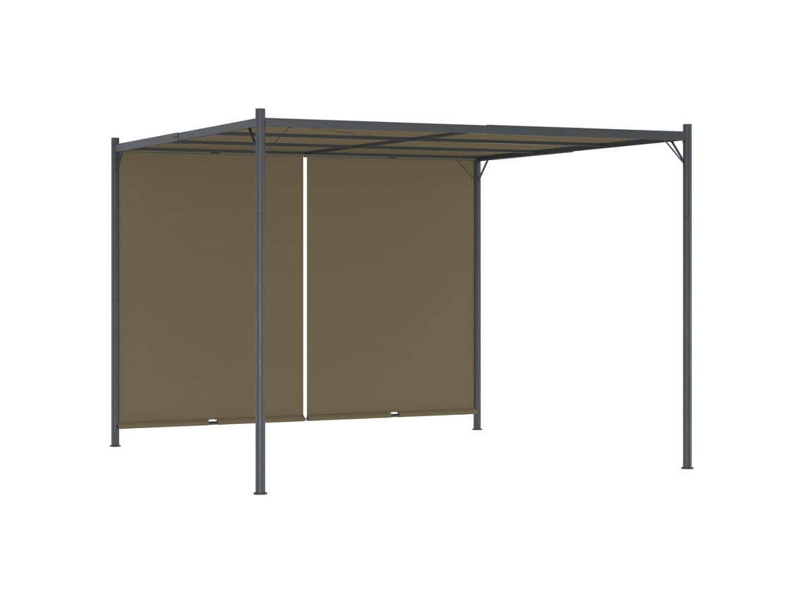 Pérgola VIDAXL Taupe Steel (300 x 300 x 225 cm)